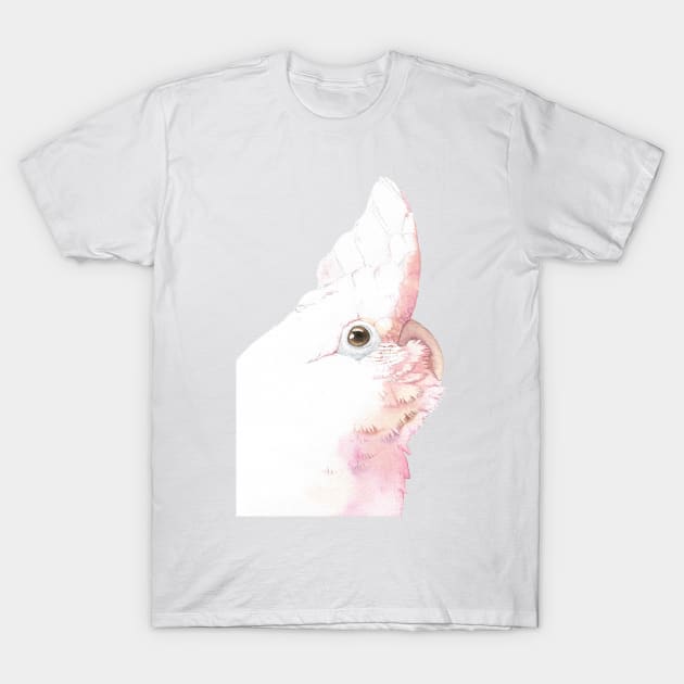 Tanimbar corella goffin&#39;s cockatoo watercolor portrait T-Shirt by Oranjade0122